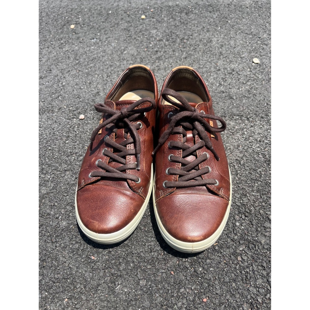 ECCO Soft 7 Mens Brown Leather Low Top Sneakers Size 43 US 9-9.5 - Picture 2 of 7